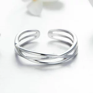 Inel reglabil din argint Silver Thin Ropes