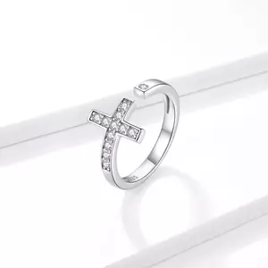 Inel reglabil din argint Sparkling Cross