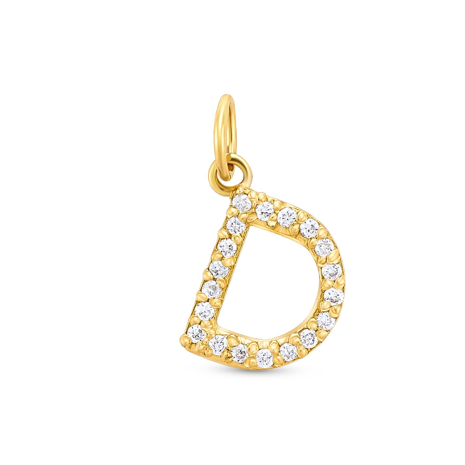 Pandantiv din aur 14K Letter D with diamonds