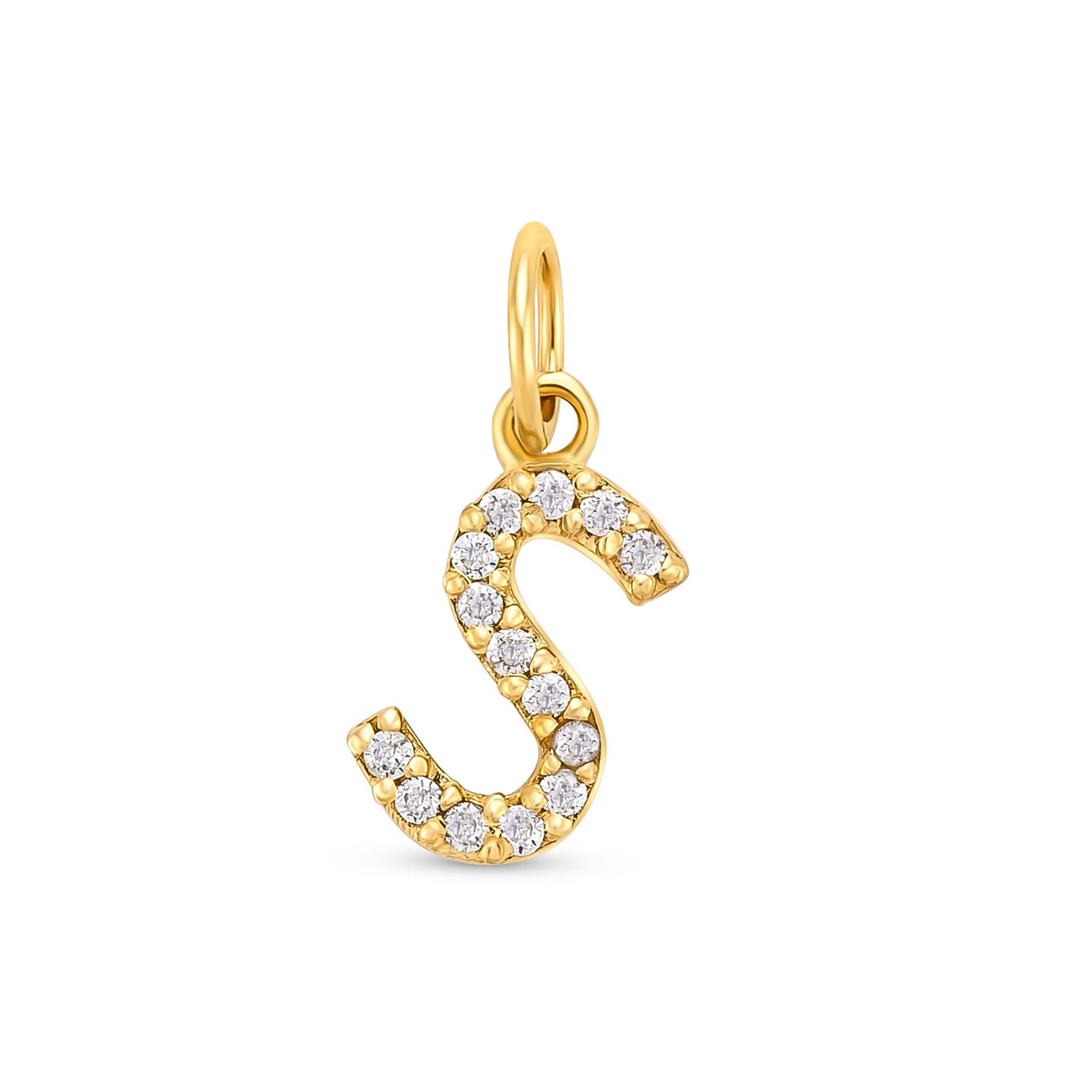 Pandantiv din aur 14K Letter S with diamonds