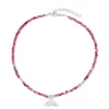 Bratara de glezna din argint Silver Mermaid of Pink Tourmaline picture - 1