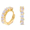 Cercei din argint Golden Moonstone Hoop Sparklers picture - 1