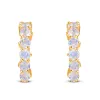 Cercei din argint Golden Moonstone Hoop Sparklers picture - 4