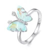 Inel din argint Elegant Turquoise Butterfly