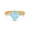 Inel din argint Golden Aquamarine Heart picture - 1