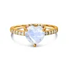 Inel din argint Golden Moonstone Heart picture - 1