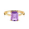Inel din argint Golden Rectangle Amethyst Elegance picture - 1