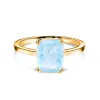 Inel din argint Golden Rectangle Aquamarine Elegance picture - 1