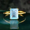Inel din argint Golden Rectangle Aquamarine Elegance picture - 4