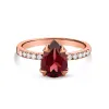 Inel din argint Rose Gold Drop Garnet picture - 1