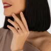 Inel din argint Rose Gold Drop Garnet picture - 3