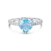 Inel din argint Silver Blue Topaz Heart picture - 1