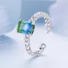 Inel reglabil din argint Big Duo Crystal picture - 3