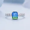 Inel reglabil din argint Big Duo Crystal picture - 4