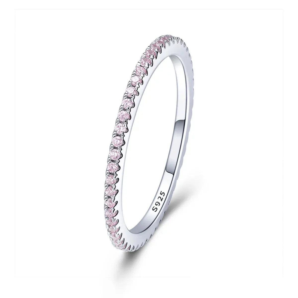 Inel din argint Pink Crystal Band