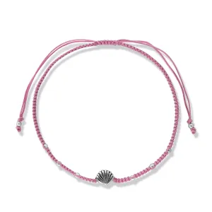Bratara cu snur Pink Shell