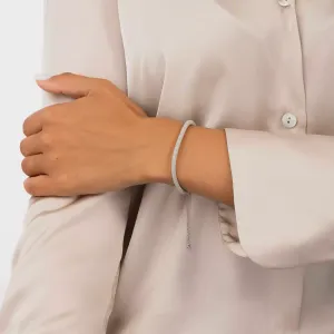 Bratara din argint cu snur Grey Rope