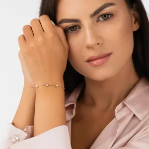 Bratara din argint Rose Gold Little Hearts