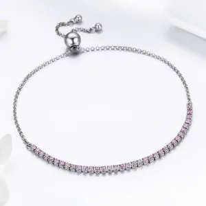 Bratara din argint Sparkling Tennis pink