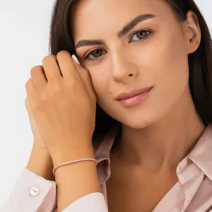 Bratara din argint Sparkling Tennis rose gold
