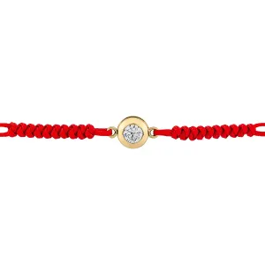 Bratara snur si aur 14k Crystal Dot