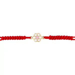 Bratara snur si aur 14k Pink Flower