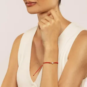 Bratara snur si aur 14k Pink Flower