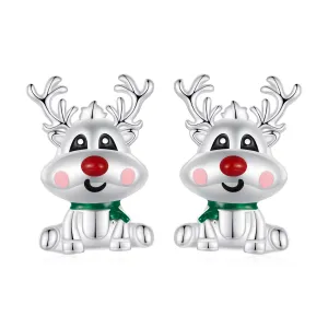 Cercei din argint Cute Reindeer