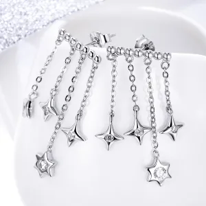 Cercei din argint Dropping Stars