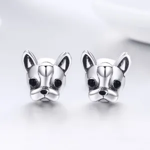 Cercei din argint French Bulldog
