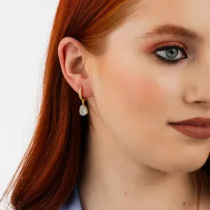 Cercei din argint Golden Elegant Aquamarine Drop