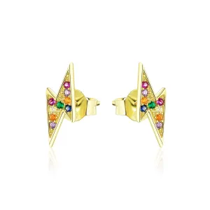 Cercei din argint Golden Flash Studs