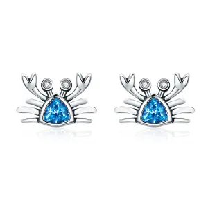 Cercei din argint Little Blue Crab