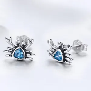 Cercei din argint Little Blue Crab