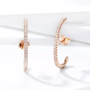 Cercei din argint Rose Gold Big Studs
