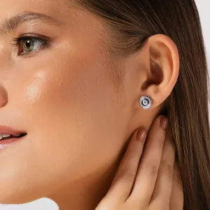 Cercei din argint Shiny Blue Eye Studs