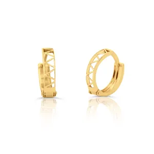 Cercei din aur 14K Geometric Perforated Circles