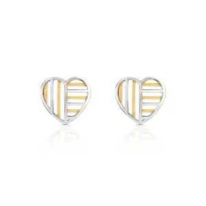 Cercei din aur 14K pentru copii Geometric Hearts