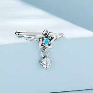 CERCEL din argint Blue Crystal Star