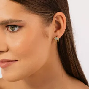 CERCEL din argint Golden Glamorous Blue Eye