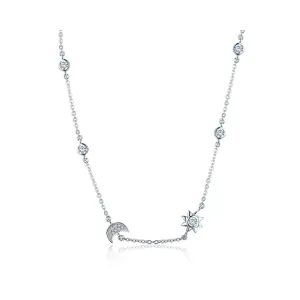 Colier din argint 925 Sparkling Moon and Stars