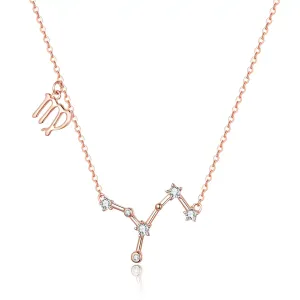 Colier din argint cu Constelatia Fecioara rose gold