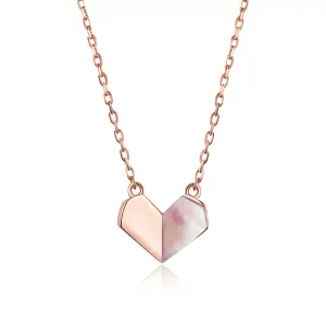Colier din argint Rose Gold Paper Heart