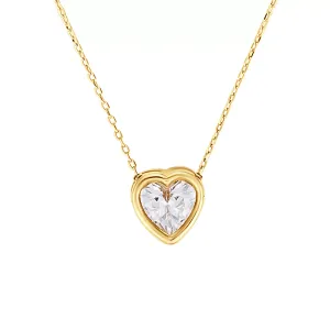 Colier din aur 14k Crystal Heart