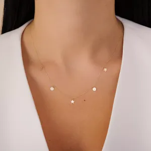 Colier din aur 14k Rounds and Stars