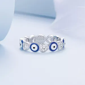 Inel din argint Blue Eyes White Heart