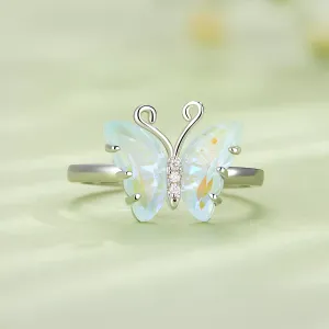 Inel din argint Elegant Turquoise Butterfly