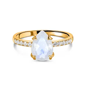 Inel din argint Golden Drop Moonstone
