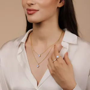Inel din argint Golden Moonstone Heart