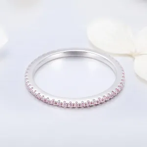 Inel din argint Pink Crystal Band